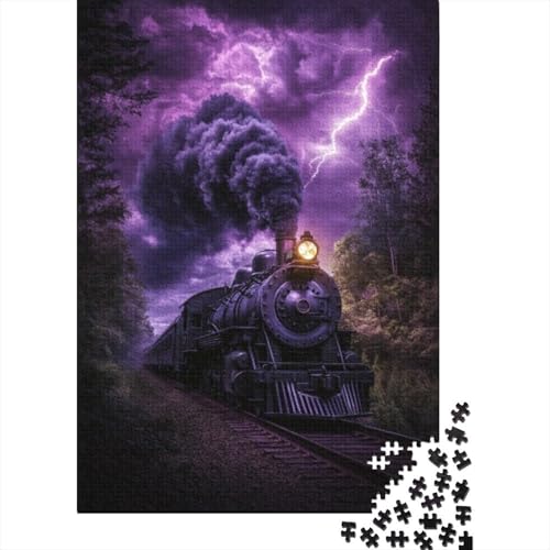 300-teilige Holzpuzzles Für Erwachsene Steam Train Puzzles 300 Teile Stressabbauende Puzzles 300pcs (40x28cm) von KHHKJBVCE