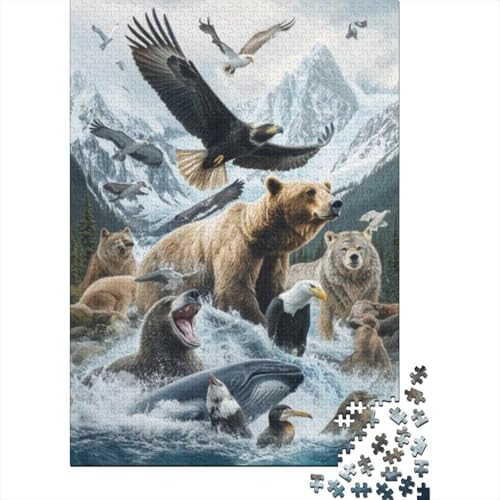 300-teilige Holzpuzzles Für Erwachsene Wild Animals Puzzle Mit 300 Teilen, Herausfordernde Puzzles Für Erwachsene 300pcs (40x28cm) von KHHKJBVCE