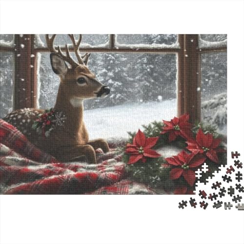 300-teilige Puzzles Für Erwachsene Christmas Deer 300-teiliges Puzzle, Einzigartige Heimdekoration Und Geschenke 300pcs (40x28cm) von KHHKJBVCE