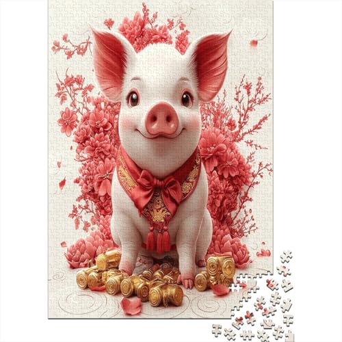 300-teilige Puzzles Für Erwachsene Cute Little Pig Puzzles Mit 300 Teilen, Herausfordernde Puzzles Für Erwachsene 300pcs (40x28cm) von KHHKJBVCE