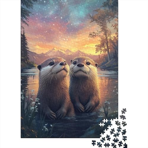 300-teilige Puzzles Für Erwachsene Cute Otter Puzzles 300 Teile Stressabbauende Puzzles 300pcs (40x28cm) von KHHKJBVCE