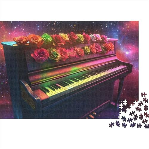 300-teilige Puzzles Für Erwachsene Flowers Piano 300-teiliges Puzzle Impossible Puzzle 300pcs (40x28cm) von KHHKJBVCE