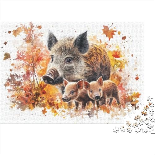 300-teilige Puzzles Für Erwachsene Wild Boar 300 Teile Puzzle Familienpuzzle Spielzeug Puzzles 300pcs (40x28cm) von KHHKJBVCE