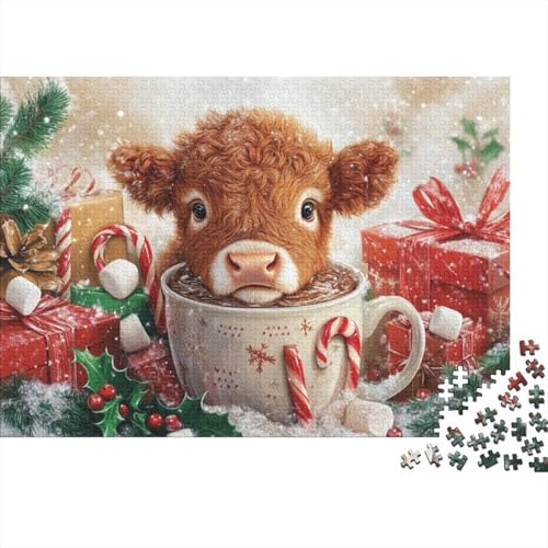 500-teilige Holzpuzzles Für Erwachsene Cute Highland Cow Baby Puzzles 500 Teile Puzzle 500pcs (52x38cm) von KHHKJBVCE