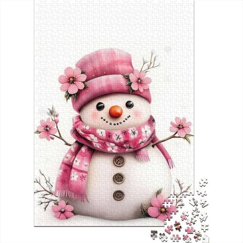 500-teilige Holzpuzzles Für Erwachsene Cute Snowman Puzzles 500 Teile Stressabbauende Puzzles 500pcs (52x38cm) von KHHKJBVCE