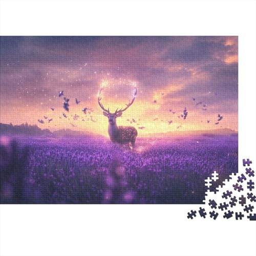 500-teilige Holzpuzzles Für Erwachsene Lavender Deer Puzzle Mit 500 Teilen, Herausfordernde Puzzles Für Erwachsene 500pcs (52x38cm) von KHHKJBVCE