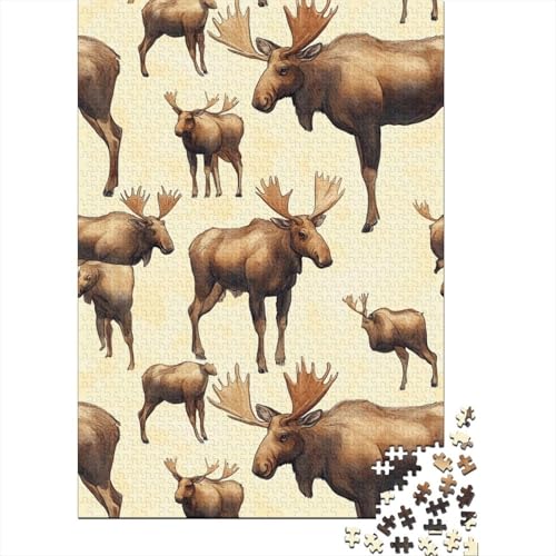 500-teilige Holzpuzzles Für Erwachsene Moose Puzzle Mit 500 Teilen, Herausfordernde Puzzles Für Erwachsene 500pcs (52x38cm) von KHHKJBVCE