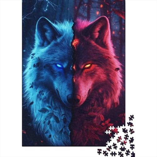 500-teilige Holzpuzzles Für Erwachsene Wolf Puzzle Mit 500 Teilen, Herausfordernde Puzzles Für Erwachsene 500pcs (52x38cm) von KHHKJBVCE