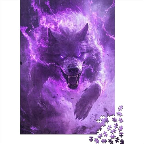 500-teilige Holzpuzzles Für Erwachsene Wolf Puzzle Mit 500 Teilen, Herausfordernde Puzzles Für Erwachsene 500pcs (52x38cm) von KHHKJBVCE