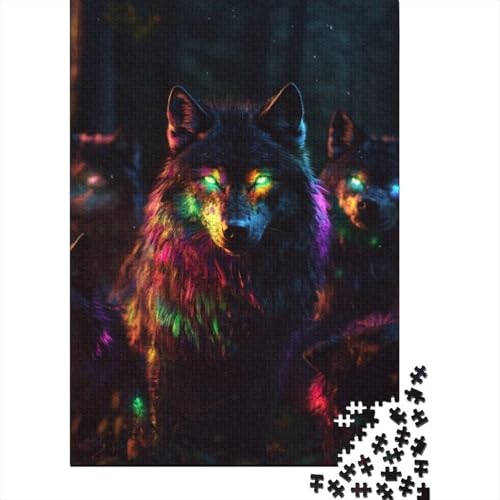 500-teilige Holzpuzzles Für Erwachsene Wolf Puzzles 500 Teile Stressabbauende Puzzles 500pcs (52x38cm) von KHHKJBVCE