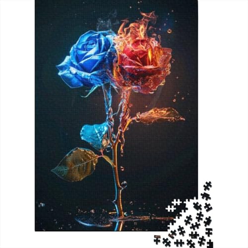 500-teilige Puzzles Für Erwachsene Ice Fire Rose 500-teiliges Puzzle, Herausfordernde Puzzles Für Erwachsene 500pcs (52x38cm) von KHHKJBVCE