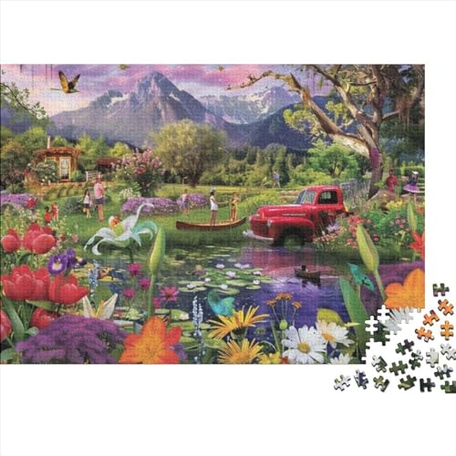 A Colorful Scene of People Fishing and Canoei Puzzles Für Erwachsene, 300 Teile, Kunstpuzzle, 300 Teile, Holzpuzzles, Jedes Teil Ist EIN Unikat. Geeignet Für Kinder Ab 12 Jahren300pcs (40x28cm) von KHHKJBVCE