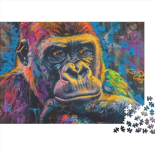 Art Orangutan (9) Puzzle Für Erwachsene, 1000 Teile, Puzzle, 1000 Teile, Familienpuzzle, Spielzeug, 1000 Puzzles Für Erwachsene Für Erwachsene Und Kinder Ab 12 Jahren 1000pcs (75x50cm) von KHHKJBVCE