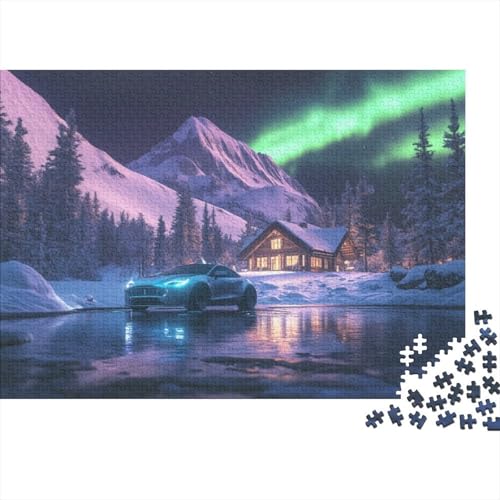 Aurora Snow Night 300-teilige Puzzles Für Erwachsene Puzzles 300 Teile Impossible Puzzle 300-teilige Puzzles Spielzeug Und Spiele 300pcs (40x28cm) von KHHKJBVCE