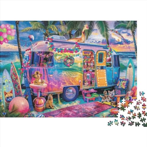 Beach Camper (5) Puzzle Mit 1000 Teilen Für Erwachsene. Puzzle Mit 1000 Teilen. Lernspiele Für Erwachsene. Puzzle Mit 1000 Teilen Für Erwachsene Und Kinder Ab 12 Jahren 1000pcs (75x50cm) von KHHKJBVCE