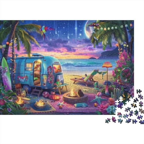 Beach Camper (7) Puzzle Mit 1000 Teilen Für Erwachsene Puzzle Mit 1000 Teilen Stressabbauende Puzzles 1000 Puzzles Für Erwachsene Für Erwachsene Und Kinder Ab 12 Jahren 1000pcs (75x50cm) von KHHKJBVCE