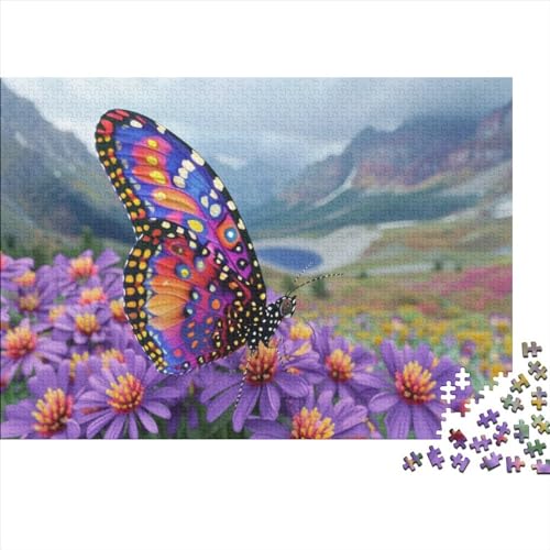 Beautiful Butterfly 3D-Puzzles Für Erwachsene, Puzzles Für Erwachsene, 1000 Teile, Puzzle, 1000 Teile, Jedes Teil Ist EIN Unikat, Geeignet Für Kinder Ab 12 Jahren 1000pcs (75x50cm) von KHHKJBVCE