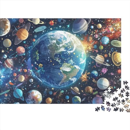 Beautiful Planet 500-teiliges Holzpuzzle, Kunstpuzzle, 500-teiliges Puzzle, 500-teiliges Puzzle, Schwierig Und Herausfordernd, Großes Puzzle, Spiel, Spielzeug, Geschenk, Geeignet Für Kinder Über 12 von KHHKJBVCE