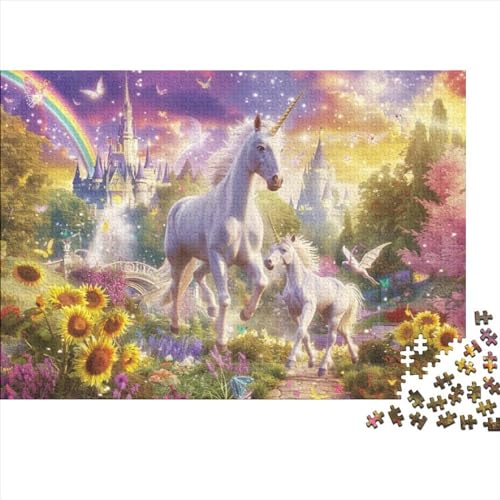 Beautiful Unicorn 300-teiliges Holzpuzzle Kunstpuzzle 300-teiliges Puzzle 300-teiliges Puzzle Familienstress Abbauen Geeignet Für Kinder Ab 12 Jahren 300pcs (40x28cm) von KHHKJBVCE