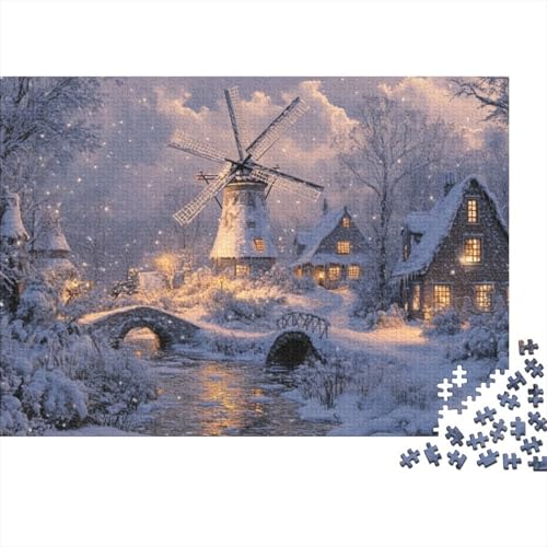 Beautiful Windmill 1000-teilige Puzzles Für Erwachsene. Puzzles Mit 1000 Teilen. Lernspiele Für Erwachsene. 1000-teilige Puzzles. Spielzeug Und Spiele 1000pcs (75x50cm) von KHHKJBVCE