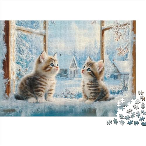 Cat 500-teilige Puzzles Für Erwachsene Puzzles 500 Teile Impossible Puzzle 500-teilige Puzzles Spielzeug Und Spiele 500pcs (52x38cm) von KHHKJBVCE