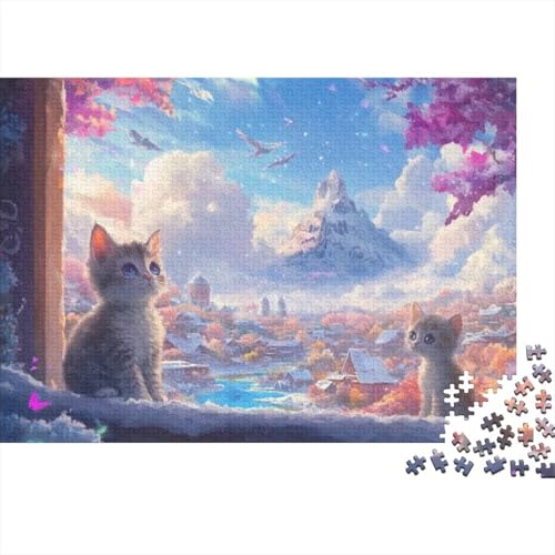 Cat 500-teilige Puzzles Für Erwachsene Puzzles 500 Teile Impossible Puzzle500 Puzzles Für Erwachsene Für Erwachsene Und Kinder Ab 12 Jahren 500pcs (52x38cm) von KHHKJBVCE