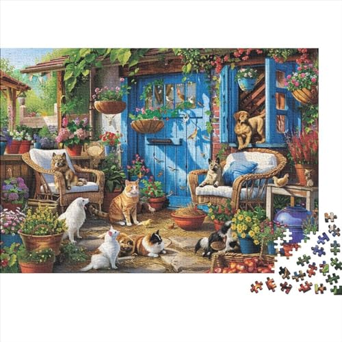 Cats and Dogs Puzzle 300 Teile Erwachsenenpuzzles Erwachsenenpuzzles 300 Teile Puzzles 300 Teile Künstlerische Dekorationen Geeignet Für Kinder Ab 12 Jahren 300pcs (40x28cm) von KHHKJBVCE