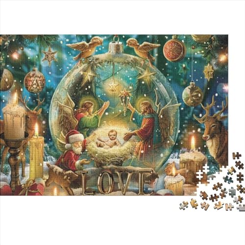 Christmas Eve Puzzles Für Erwachsene, 300 Teile, Kunstpuzzle, 300 Teile, Holzpuzzles, Jedes Teil Ist EIN Unikat. Geeignet Für Kinder Ab 12 Jahren 300pcs (40x28cm) von KHHKJBVCE