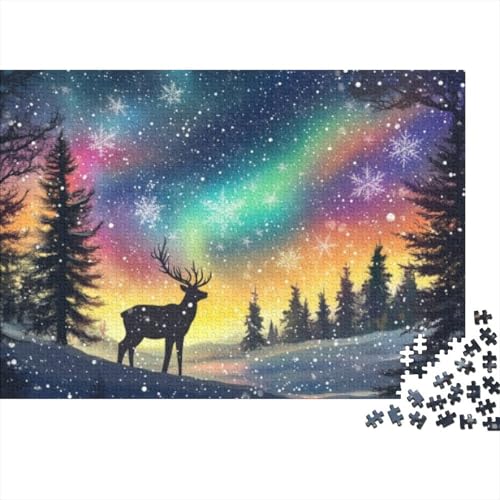 Christmas Reindeer Puzzle 1000 Teile Für Erwachsene |Moose Puzzle | 1000-teiliges Puzzle, Lernspiele, Heimdekorationspuzzle 1000pcs (75x50cm) von KHHKJBVCE