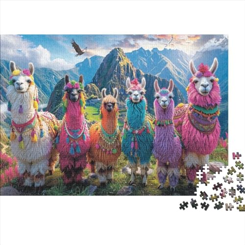 Colorful Alpaca Puzzle 500 Teile Puzzle Für Erwachsene Puzzles Für Erwachsene 500 Teile Puzzles Aus Holz Künstlerische Dekorationen Geeignet Für Kinder Ab 12 Jahren 500pcs (52x38cm) von KHHKJBVCE
