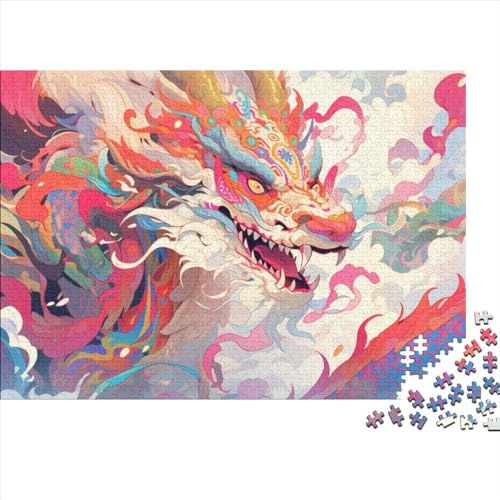 Colorful Dragon Puzzle 500 Teile Erwachsenenpuzzle Puzzles Für Erwachsene 500 Teile Puzzles Holzpuzzles Heimdekoration Geeignet Für Kinder Ab 12 Jahren 500pcs (52x38cm) von KHHKJBVCE