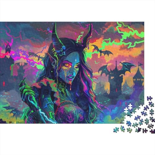 Colorful Witch (7) 300-teiliges Puzzle Für Erwachsene, 300-teiliges Puzzle Zum Stressabbau, 300-teiliges Puzzle Spielzeug Und Spiele 300pcs (40x28cm) von KHHKJBVCE