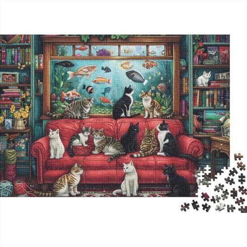 Cute Cat (6) 1000-teilige Puzzles Für Erwachsene. Puzzles Mit 1000 Teilen. Puzzle Zum Stressabbau. 1000-teilige Puzzles Für Erwachsene. Spielzeug Und Spiele 1000pcs (75x50cm) von KHHKJBVCE