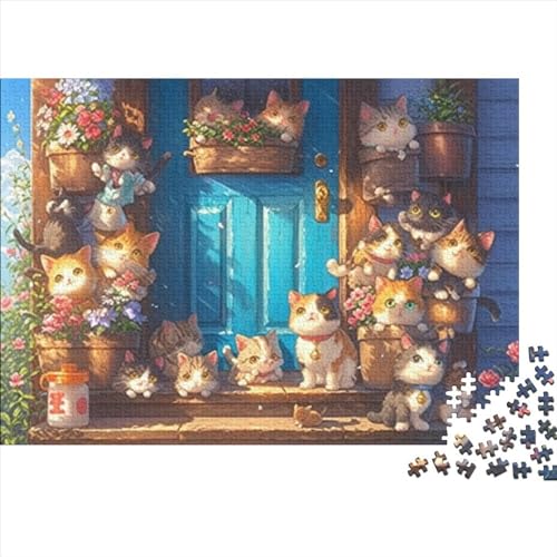 Cute Cat Puzzle 1000 Teile Puzzle Für Erwachsene Puzzles Für Erwachsene 1000 Teile Puzzles 1000 Teile Jedes Teil Ist EIN Unikat Geeignet Für Kinder Ab 12 Jahren 1000pcs (75x50cm) von KHHKJBVCE