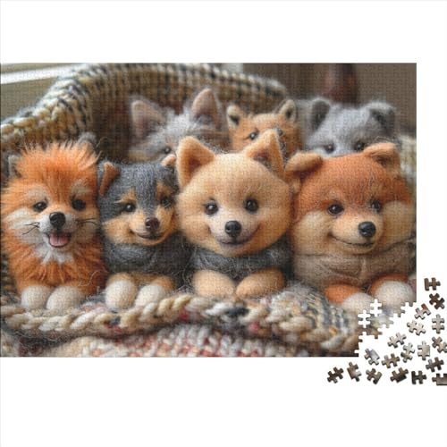 Cute Dog 1000-teiliges Holzpuzzle Für Erwachsene, 1000-teiliges Puzzle Aus Holz. Anspruchsvolles Puzzle. Geeignet Für Kinder Ab 12 Jahren 1000pcs (75x50cm) von KHHKJBVCE