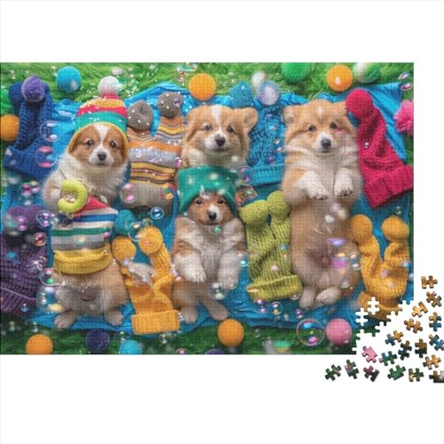 Cute Dog Puzzle Für Erwachsene, 300-teiliges Kunstpuzzle, 300-teiliges Puzzle, Holzpuzzle, Schwierig Und Herausfordernd, Großes Puzzlespiel, Spielzeug, Geschenk, Geeignet Für Jugendliche Ab 12 Jahre von KHHKJBVCE