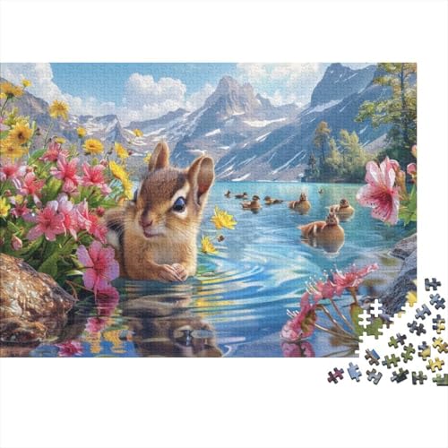 Cute Squirrel 1000-teilige Puzzles Für Erwachsene 1000-teilige Puzzles Impossible Puzzle 1000-teilige Puzzles Spielzeug Und Spiele 1000pcs (75x50cm) von KHHKJBVCE