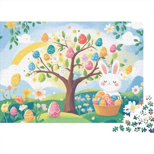 Cute Tree with Easter Eggs Puzzles Für Erwachsene 300 300-teilige Puzzles Impossible Puzzle 300-teilige Puzzles Für Erwachsene Und Kinder Ab 12 Jahren 300pcs (40x28cm) von KHHKJBVCE