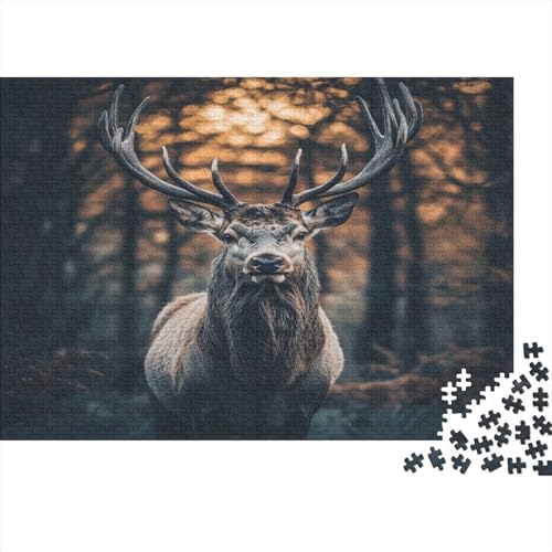 Deer 300-teilige Puzzles Für Erwachsene Puzzles 300 Teile Impossible Puzzle 300-teilige Puzzles Spielzeug Und Spiele 300pcs (40x28cm) von KHHKJBVCE