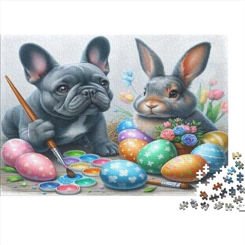 Dog and Rabbit 3D-Puzzles Für Erwachsene, Kunstpuzzle, 1000 Teile, Puzzle, 1000 Teile, Einzigartige Denksportaufgabe, Geeignet Für Kinder Ab 12 Jahren 1000pcs (75x50cm) von KHHKJBVCE