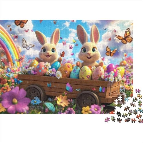 Easter Bunny and Eggs Puzzles Für Erwachsene 1000 Puzzles 1000 Teile Lernspiele Für Erwachsene 1000 Teile Puzzles Spielzeug Und Spiele 1000pcs (75x50cm) von KHHKJBVCE