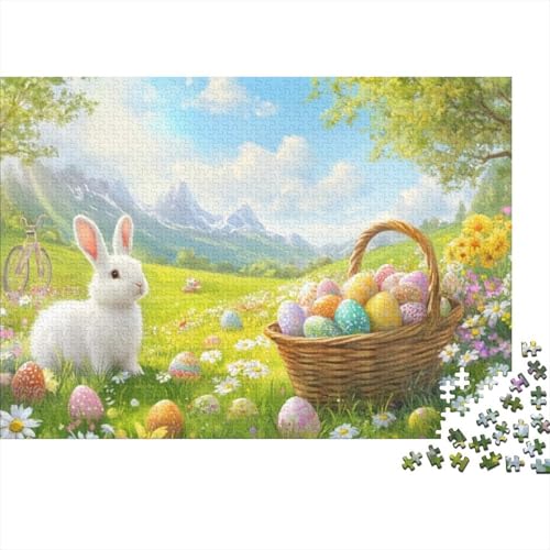 Easter Bunny and Eggs Puzzles Für Erwachsene 1000 Puzzles 1000 Teile Lernspiele Für Erwachsene 1000 Teile Puzzles Spielzeug Und Spiele 1000pcs (75x50cm) von KHHKJBVCE