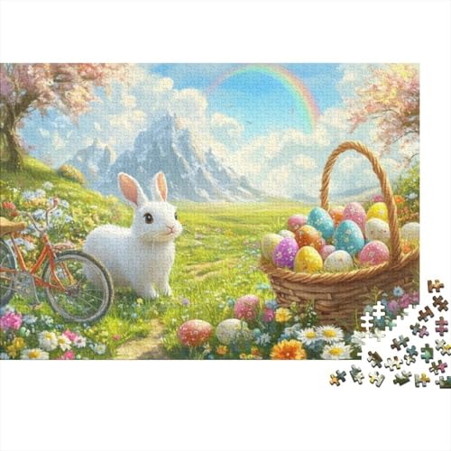 Easter Bunny and Eggs Puzzles Für Erwachsene 300 300-teilige Puzzles Anspruchsvolle Puzzles Für Erwachsene 300-teilige Puzzles Für Erwachsene Und Kinder Ab 12 Jahren 300pcs (40x28cm) von KHHKJBVCE