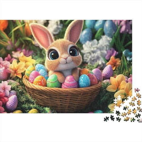 Easter Bunny and Eggs Puzzles Für Erwachsene 300 300-teilige Puzzles Impossible Puzzle 300-teilige Puzzles Für Erwachsene Und Kinder Ab 12 Jahren 300pcs (40x28cm) von KHHKJBVCE