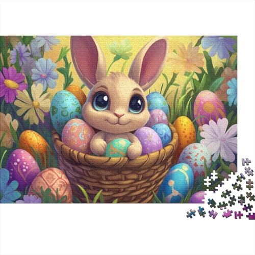 Easter Bunny and Eggs Puzzles Für Erwachsene 300 300-teilige Puzzles Lernspiele Für Erwachsene 300-teilige Puzzles Für Erwachsene Und Kinder Ab 12 Jahren 300pcs (40x28cm) von KHHKJBVCE