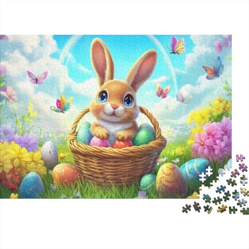 Easter Bunny and Eggs Puzzles Für Erwachsene 300 300-teilige Puzzles Stressabbauende Puzzles 300-teilige Puzzles Spielzeug Und Spiele 300pcs (40x28cm) von KHHKJBVCE