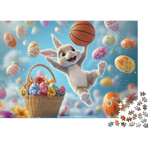 Easter Bunny and Eggs Puzzles Für Erwachsene 300 300-teilige Puzzles Stressabbauende Puzzles 300-teilige Puzzles Spielzeug Und Spiele 300pcs (40x28cm) von KHHKJBVCE