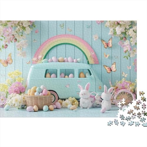 Easter Bunny and Eggs Puzzles Für Erwachsene 300 Puzzles 300 Teile Impossible Puzzle 300 Teile Puzzles Für Erwachsene Und Kinder Ab 12 Jahren 300pcs (40x28cm) von KHHKJBVCE