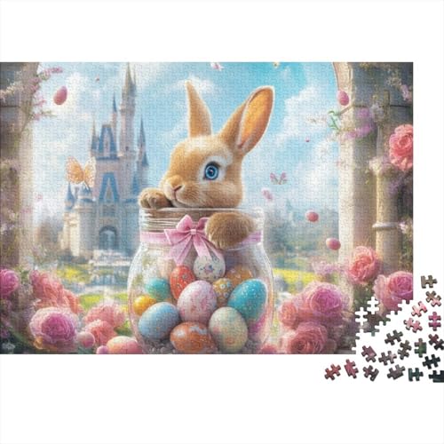 Easter Bunny and Eggs Puzzles Für Erwachsene 300 Puzzles 300 Teile Impossible Puzzle 300 Teile Puzzles Spielzeug Und Spiele 300pcs (40x28cm) von KHHKJBVCE