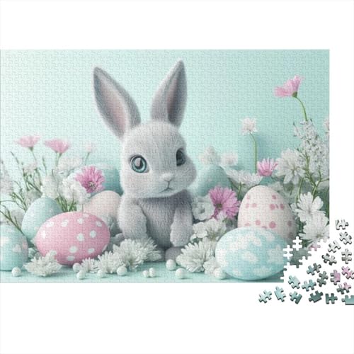 Easter Bunny and Eggs Puzzles Für Erwachsene 300 Puzzles 300 Teile Lernspiele Für Erwachsene 300 Puzzles Für Erwachsene Für Erwachsene Und Kinder Ab 12 Jahren 300pcs (40x28cm) von KHHKJBVCE